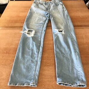 Madewell The Perfect Vintage Straight Jeans Women 29T Blue High Rise Distressed